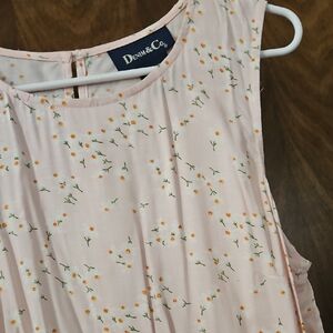 Denim&Co Pink Floral Sleeveless Maxi Dress Size Large